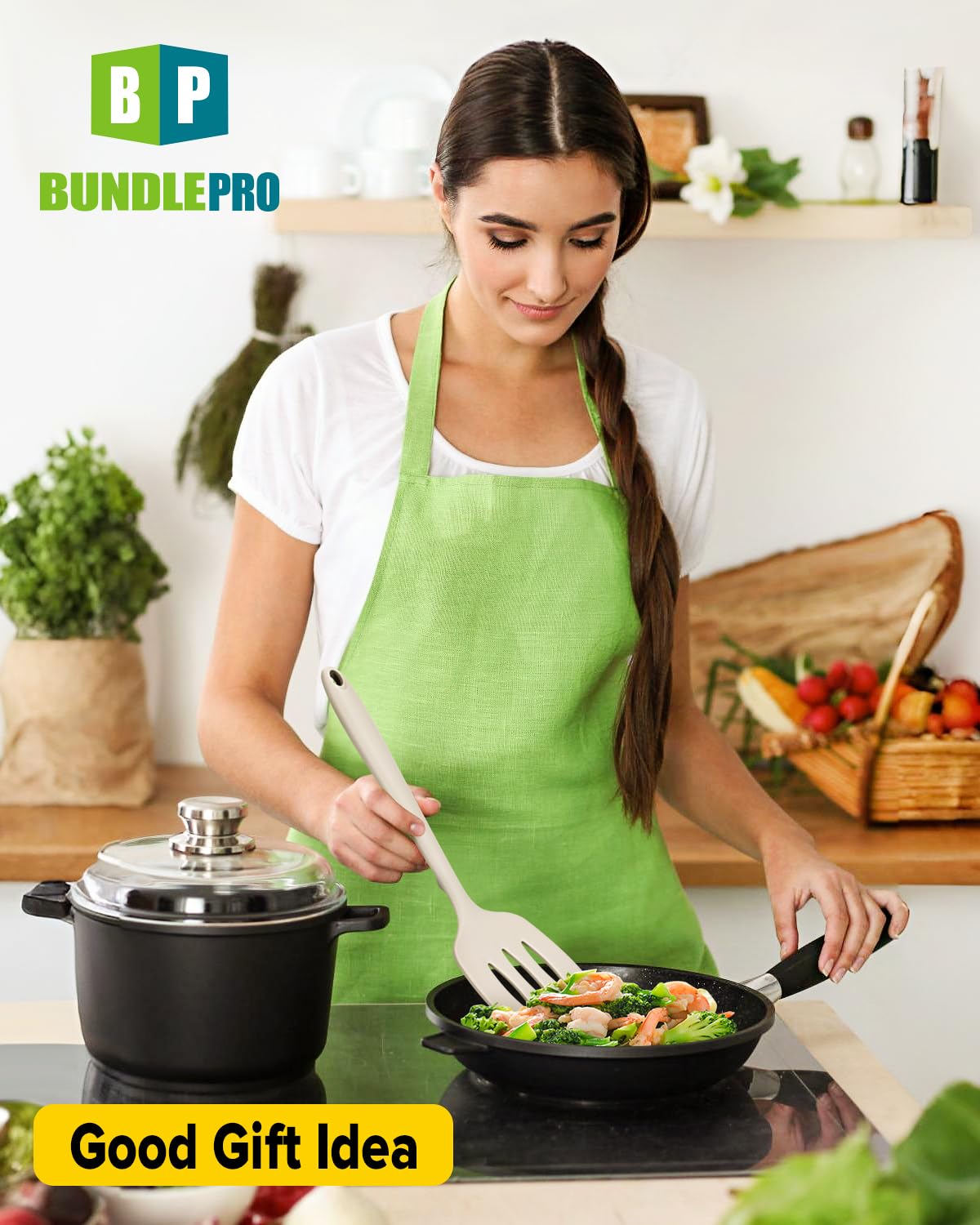 Juego práctico Bundlepro para cocinar en familia con utensilios versátiles.