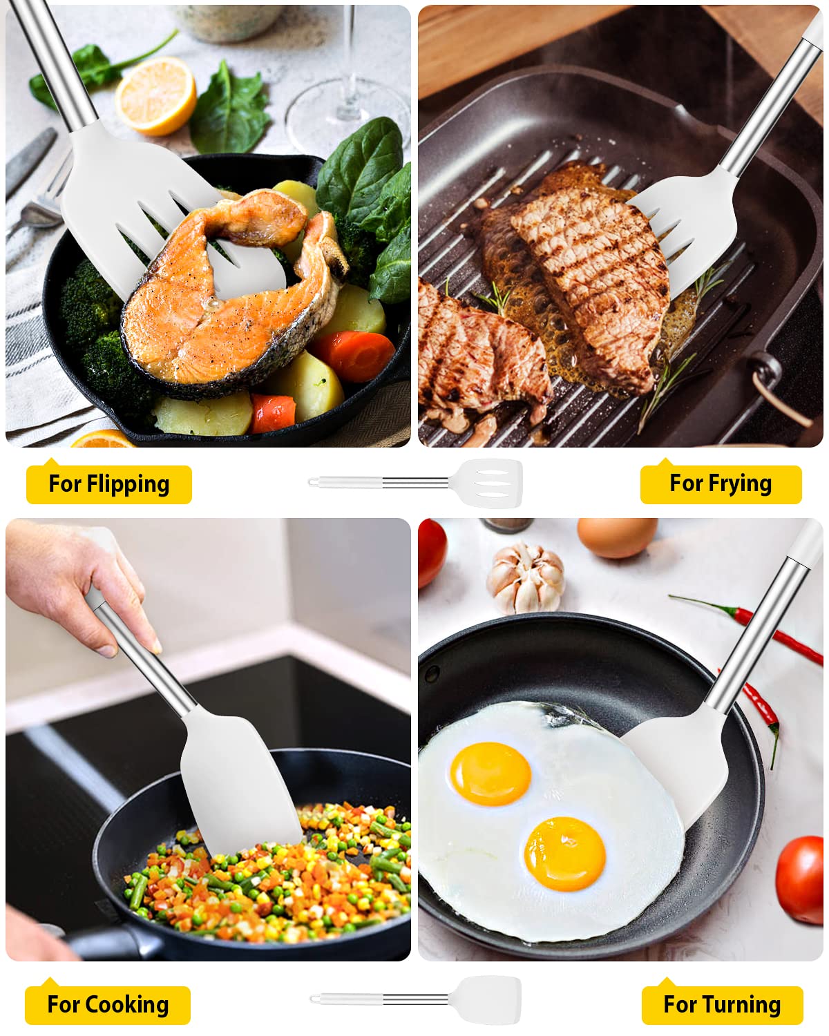 BUNDLEPRO mango ergonómico de silicona, libre de BPA y resistente al calor.