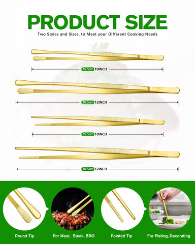Bundlepro pinzas para barbacoa, perfectas para girar carnes y mariscos