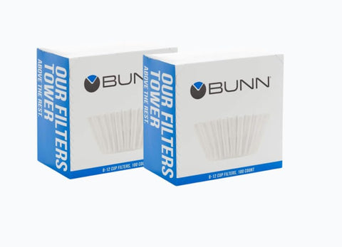 Filtros de café BUNN de 200 unidades para extracción uniforme y evitar desbordes