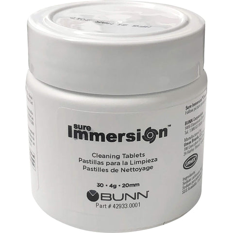 Bunn tableta limpiadora para Sure Immersion facilita la limpieza de líneas y cámara de infusión.
