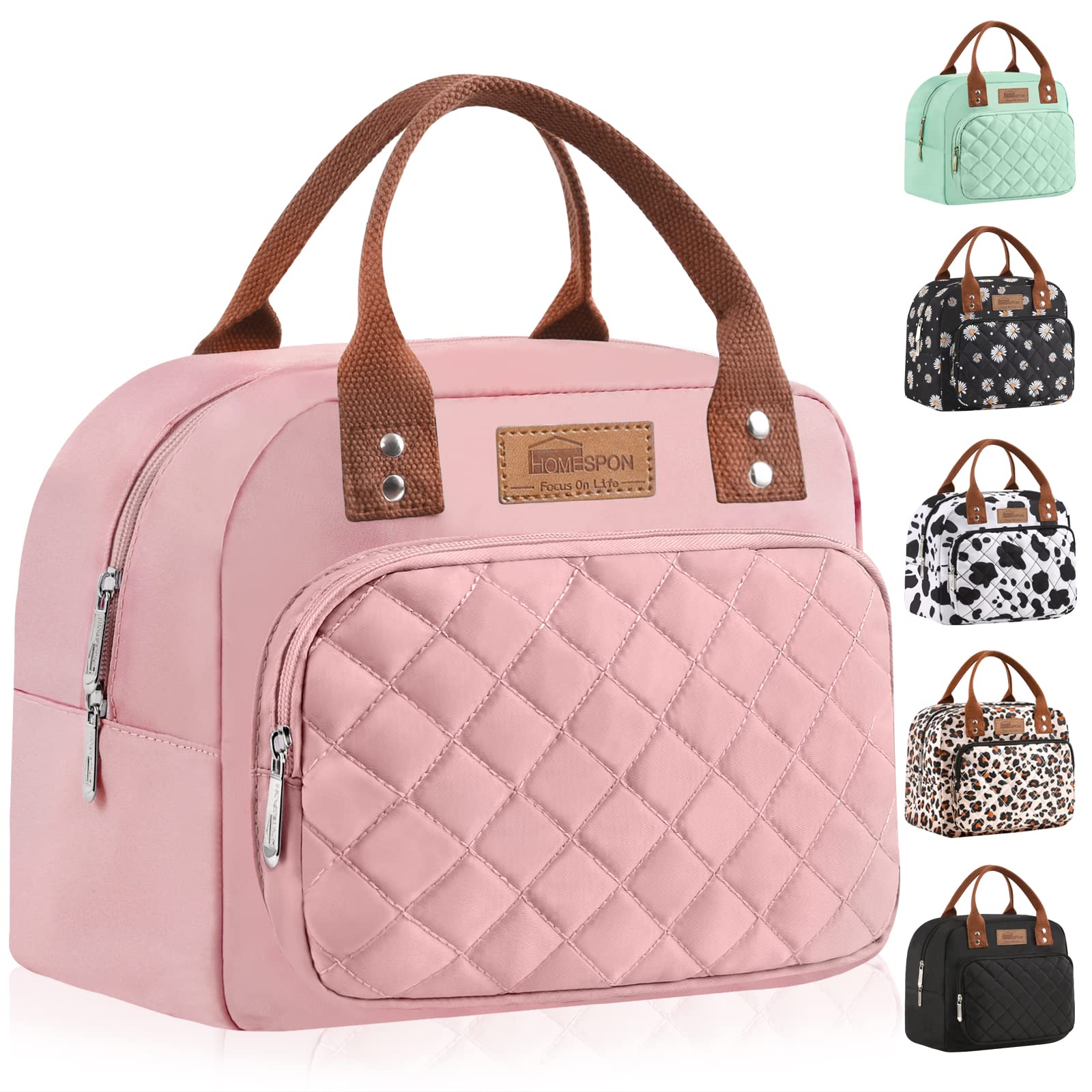 Buringer HOMESPON bolsa de almuerzo con bolsillo frontal, ideal para teléfono y utensilios