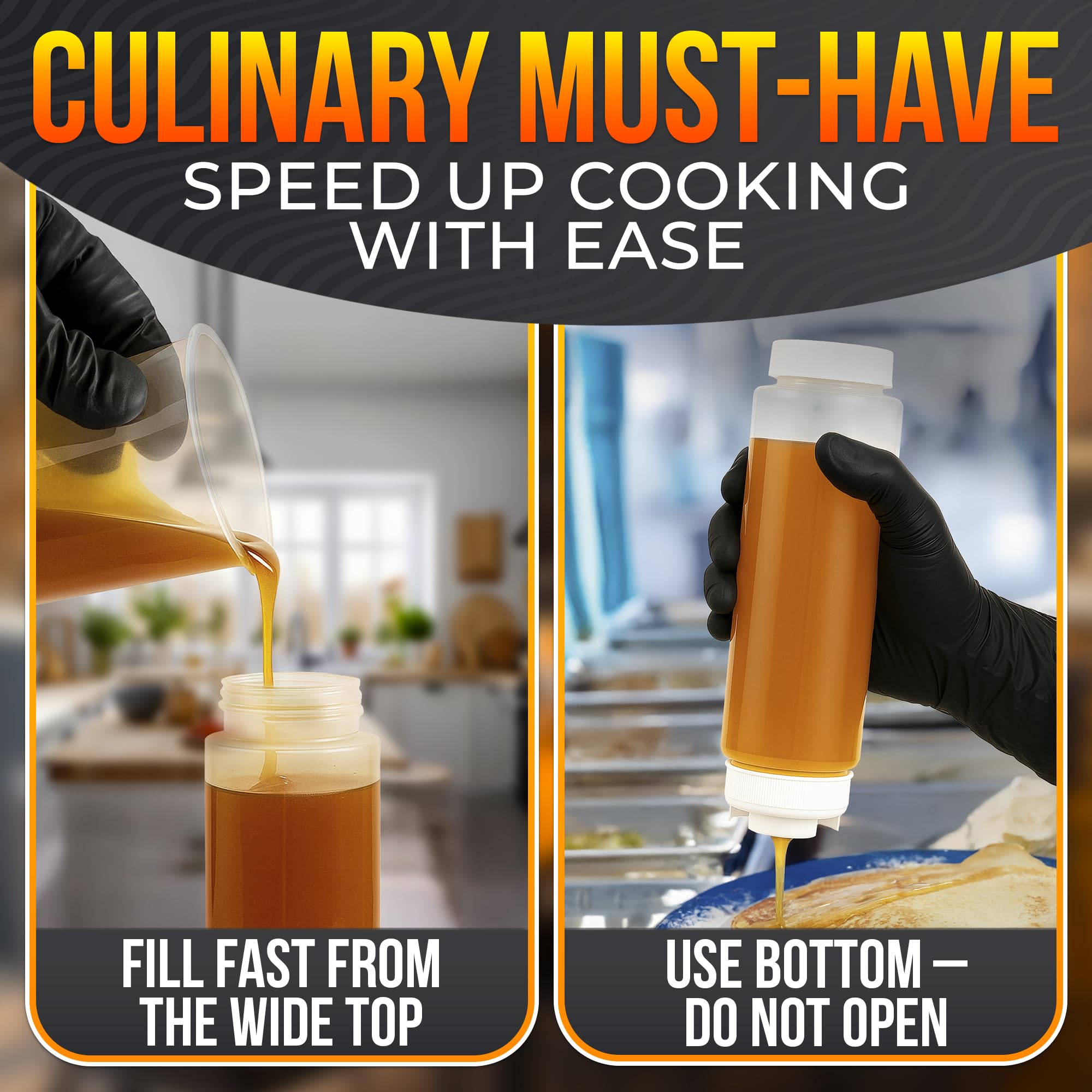 BURIUS conjunto de 6 botellas idénticas para cocinas organizadas.