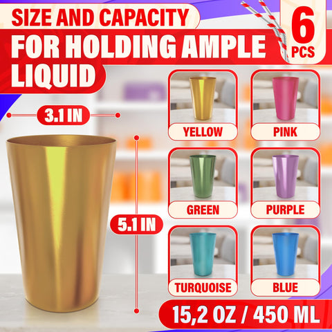 Vasos de aluminio BURIUS rojos, estilo festivo para cualquier mesa