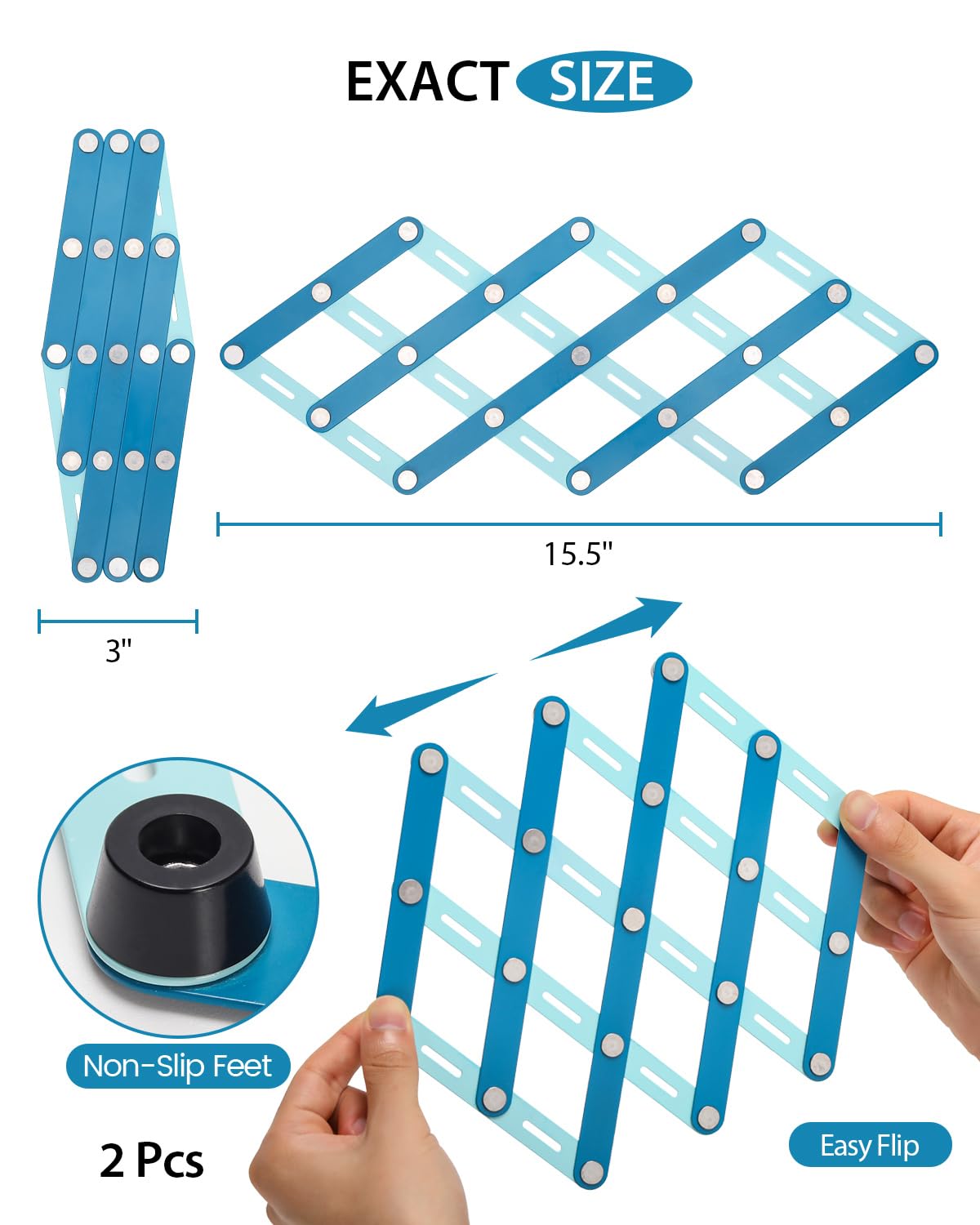 BURLIHOME trivet ajustable para sartenes, bandejas y teteras.