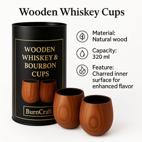 Interior carbonizado del vaso Burncraft, evita condensación para bebidas frescas.