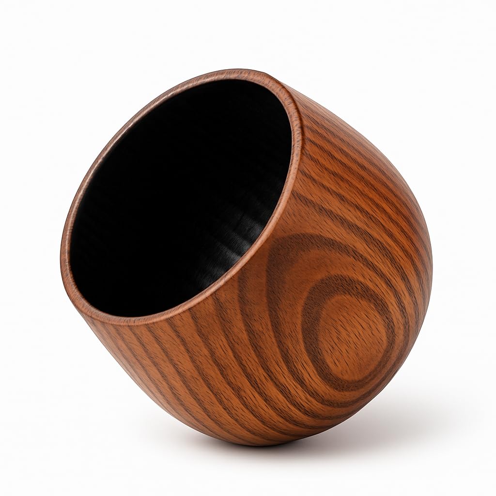 Vaso Burncraft whisky madera carbonizada, detalle de vetas naturales para experiencia rica.
