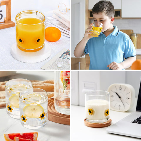 Mesa y bar doméstico decorados con Burns Glass girasoles