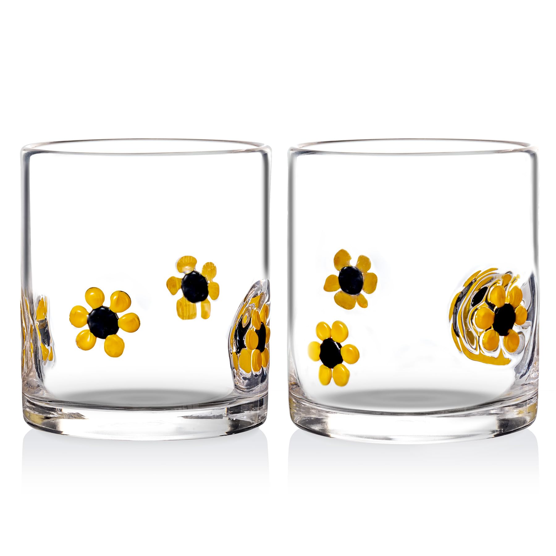 Vasos Burns Glass girasoles estilo antiguo, set de 2, para servir whisky con elegancia