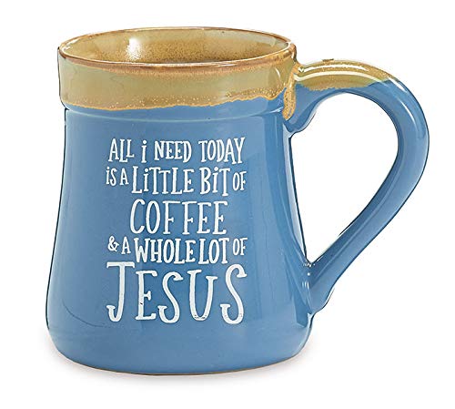 Burton+BURTON 9735498: taza porcelana azul con mensaje inspirador para café diario