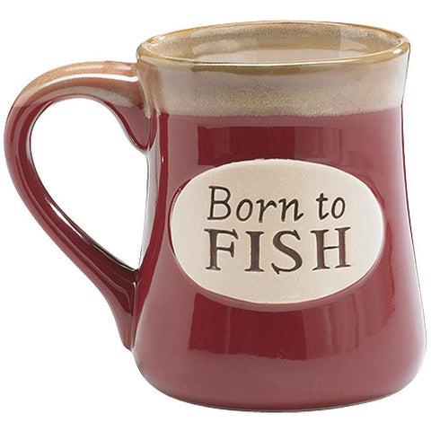 Taza Born to Fish de Burton+BURTON, vista frontal, lista para café diario.