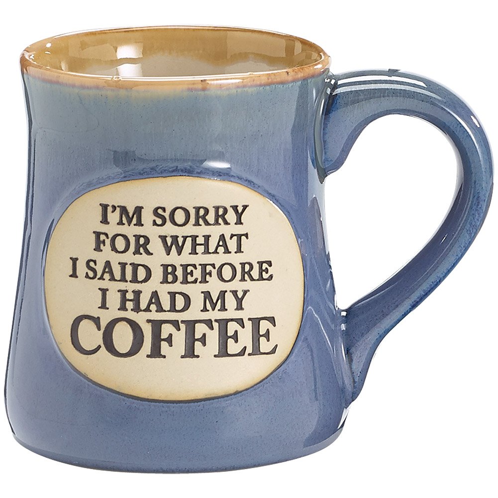 Taza burton+BURTON pintada a mano, frente, inscripción humorística para la mañana.