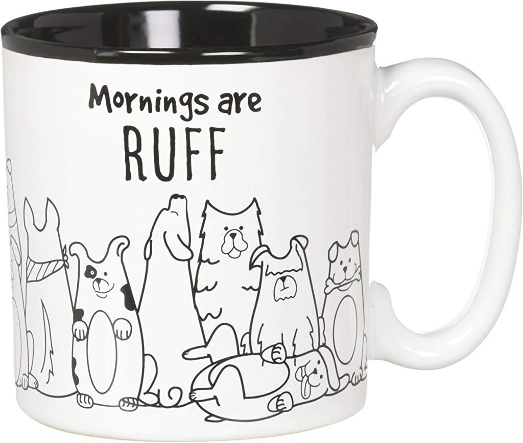 Taza Burton y Burton con diseño de perros alrededor, ideal para la mañana