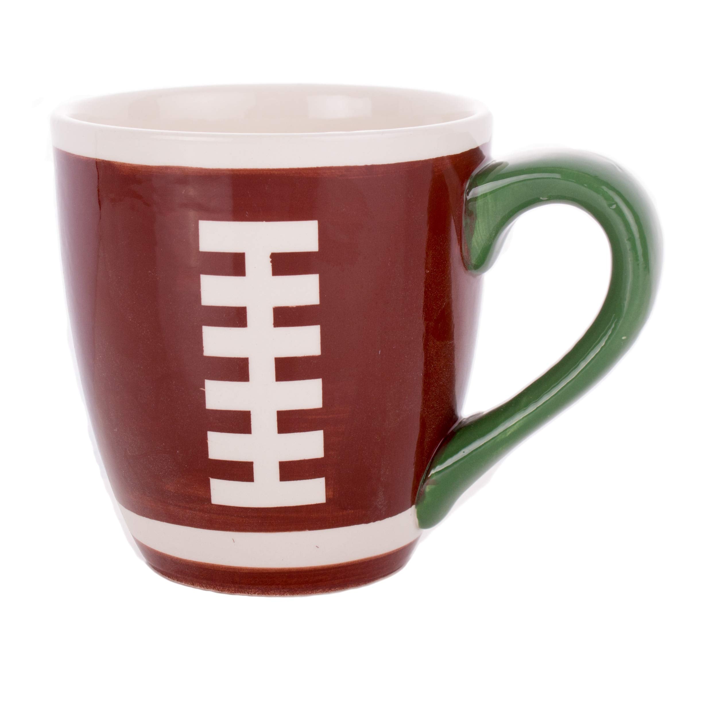 Taza Burton con diseño fútbol, vista frontal, perfecta para tu ritual matutino.