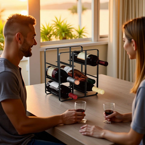 Buruis botellero hierro forjado para cocina, combina durabilidad con estilo moderno
