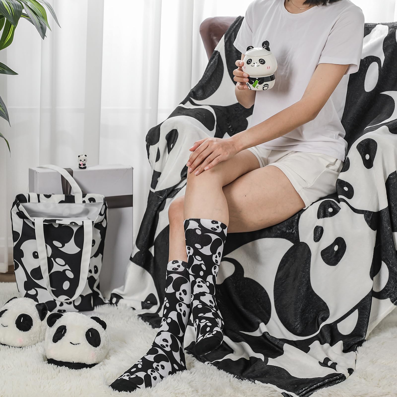 Calcetines panda Buryeah de algodón suave para uso diario.