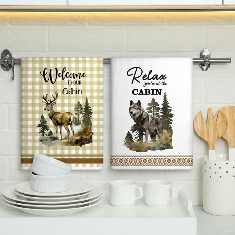 Buryeah toallas de cocina con oso, suaves y duraderas para manos y vajilla