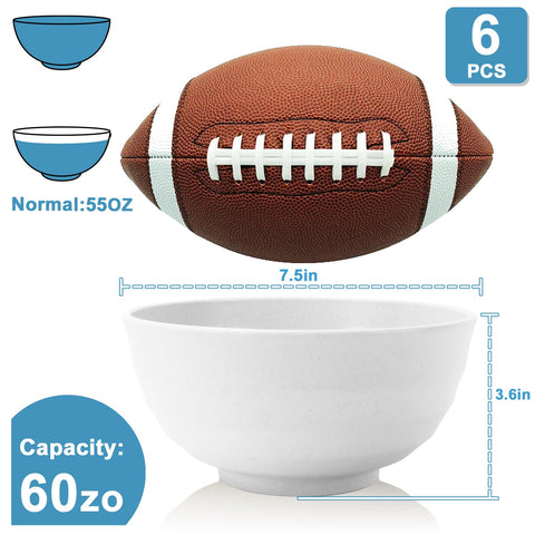 Busokip juego de 6 cuencos 60oz, ideal para servir en reuniones.