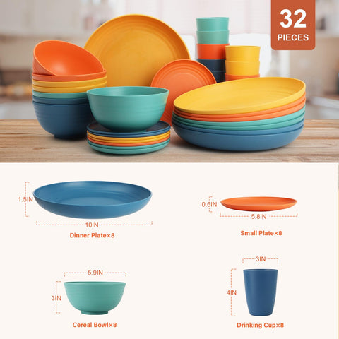 Busokip platos 10 pulgadas trigo inquebrantables, perfectos para porciones grandes.