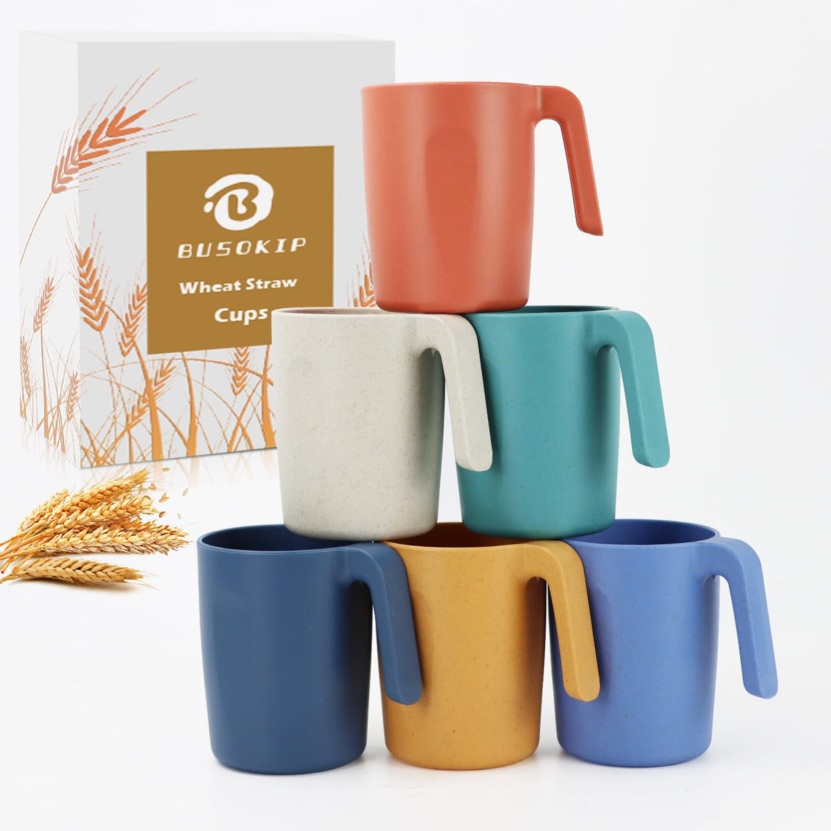 Taza BUSOKIP de 16oz con manija ergonomica para agarre comodo.