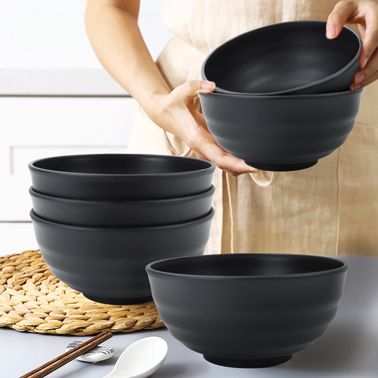 Busokip tazones trigo uso versátil: sopa, ensalada o cereal.