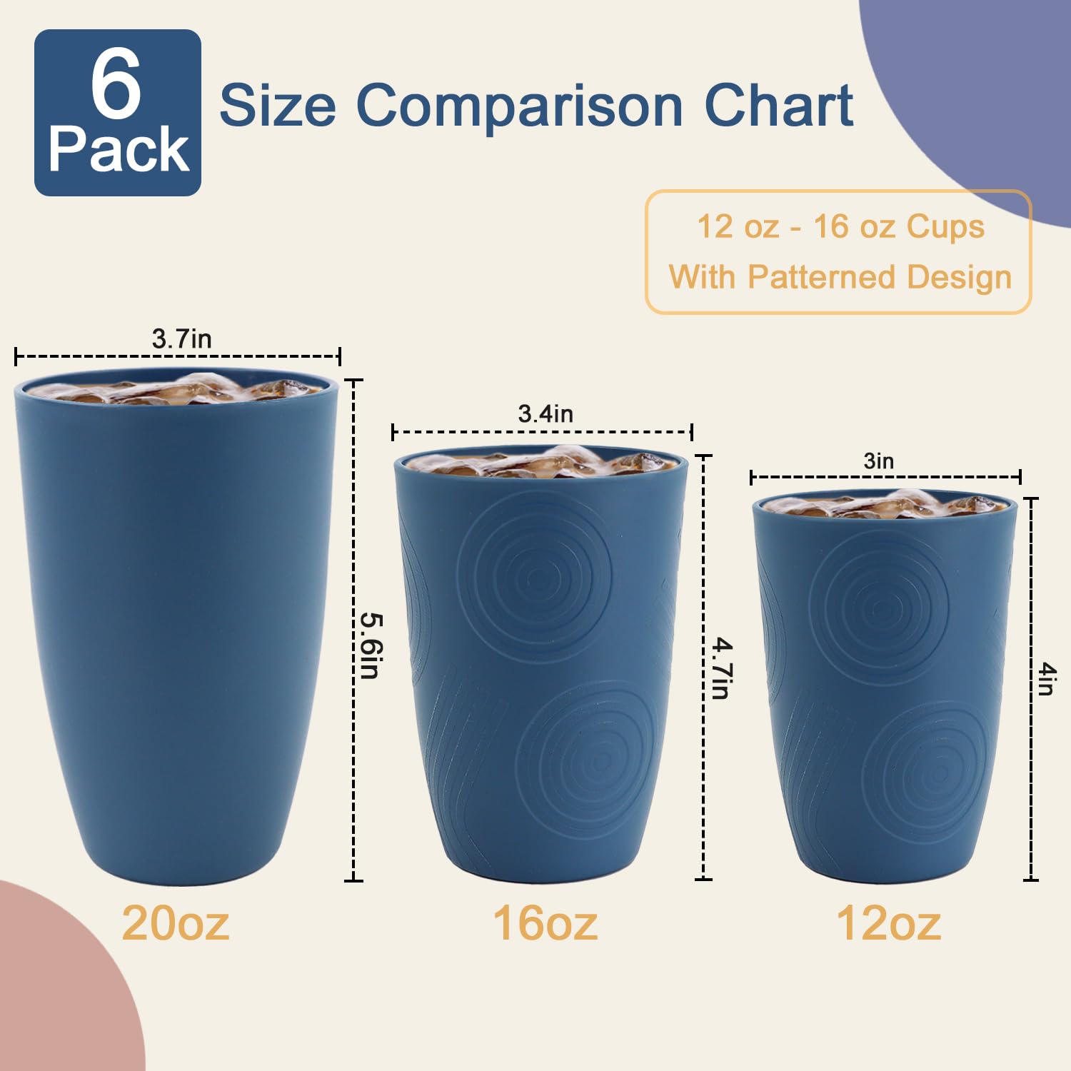 Vasos BUSOKIP de trigo 12oz para fiestas y reuniones en colores.