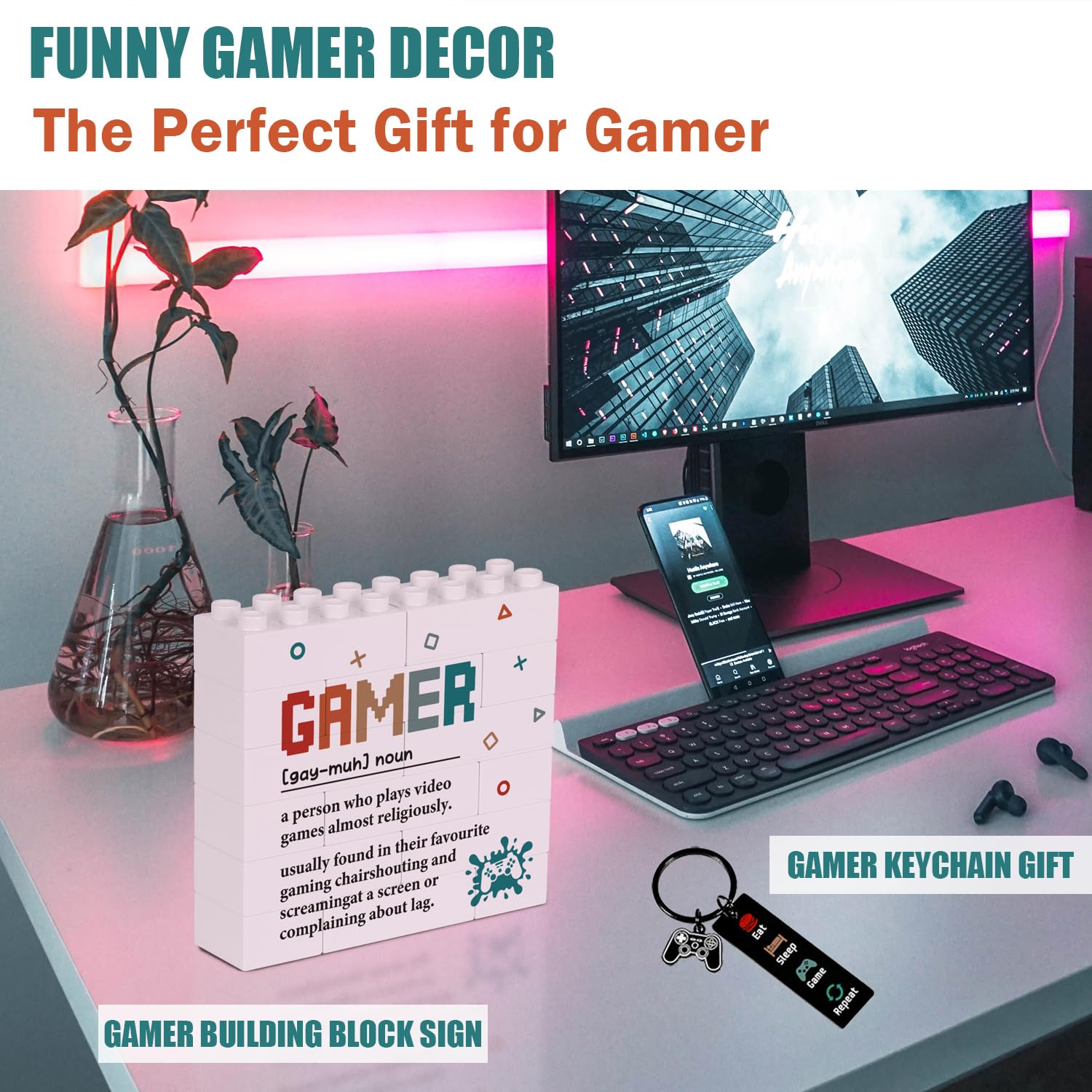 Caja regalo gamer Busy Gaming Life para sorpresas en fiestas.