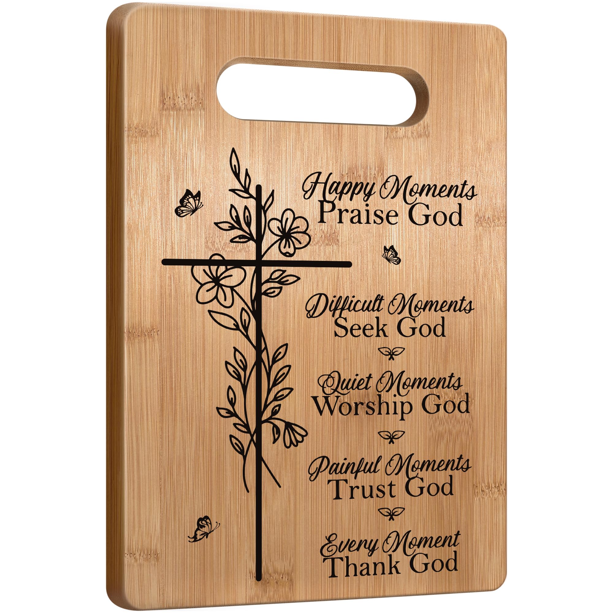 Tabla de cortar cristiana con frases inspiradoras de Busy Gaming Life, ideal como regalo.