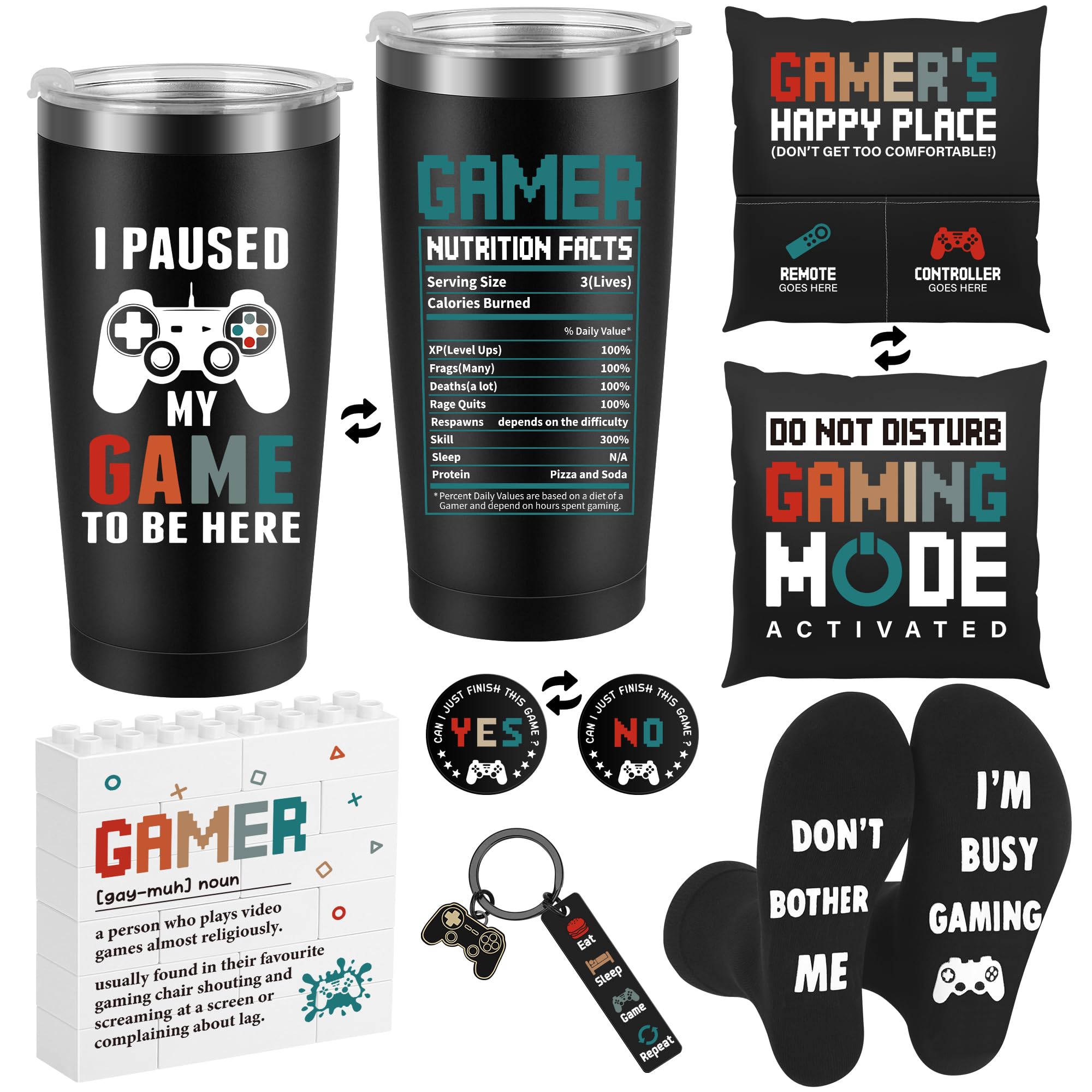 Vaso térmico Busy Gaming Life para mantener bebidas calientes durante largas sesiones.