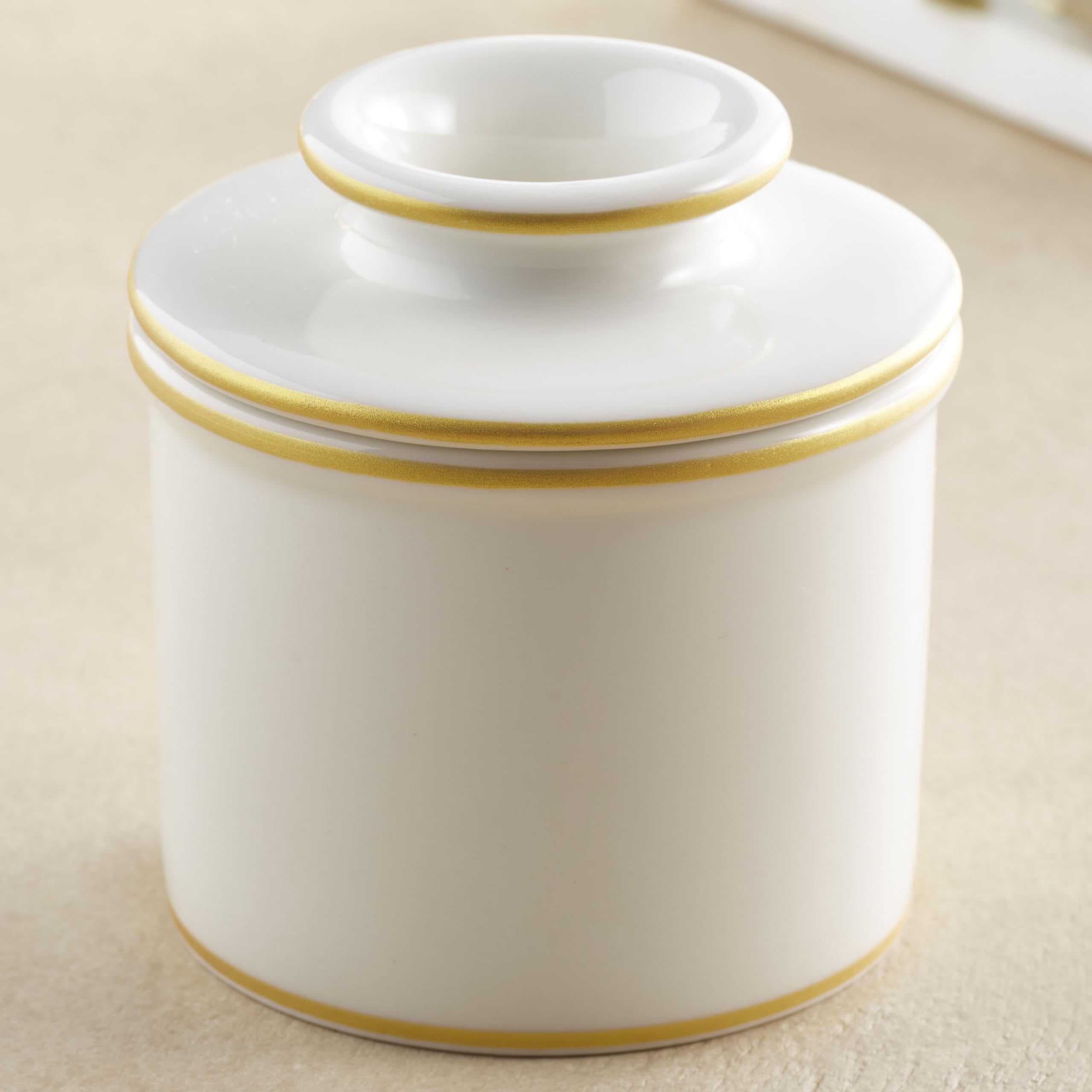 Butter Bell en cerámica de hueso blanco, duradera y libre de plomo