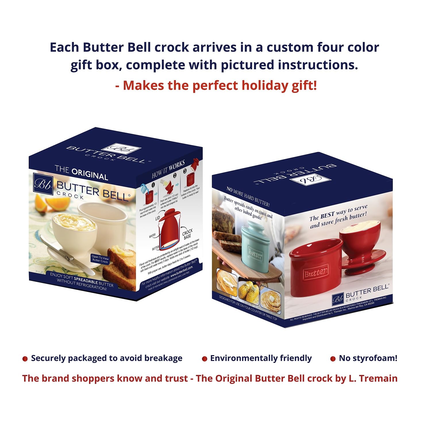 Butter Bell estilo bistró francés para uso diario sin refrigeración
