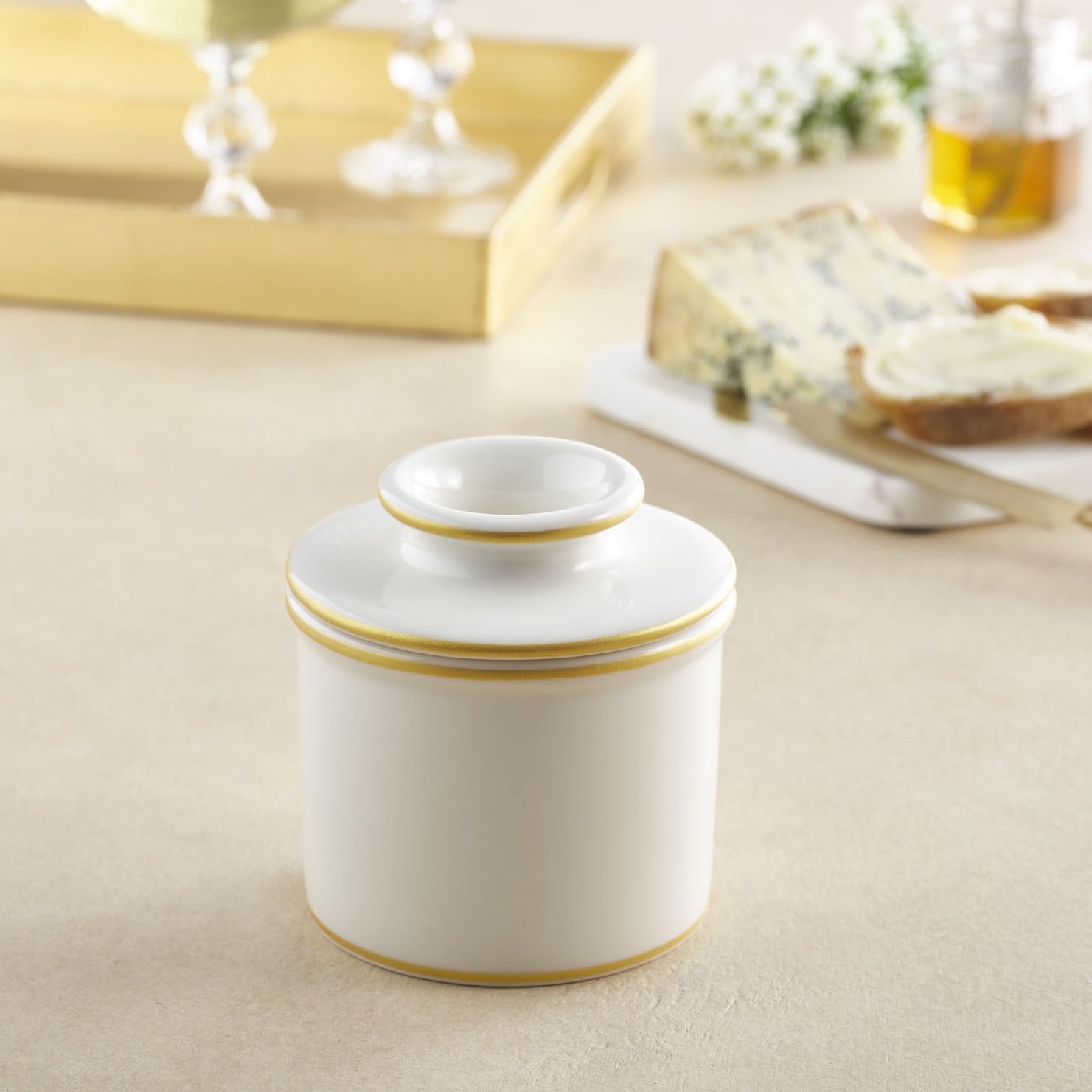 Butter Bell diseño de dos piezas con tapa invertida para servir y almacenar