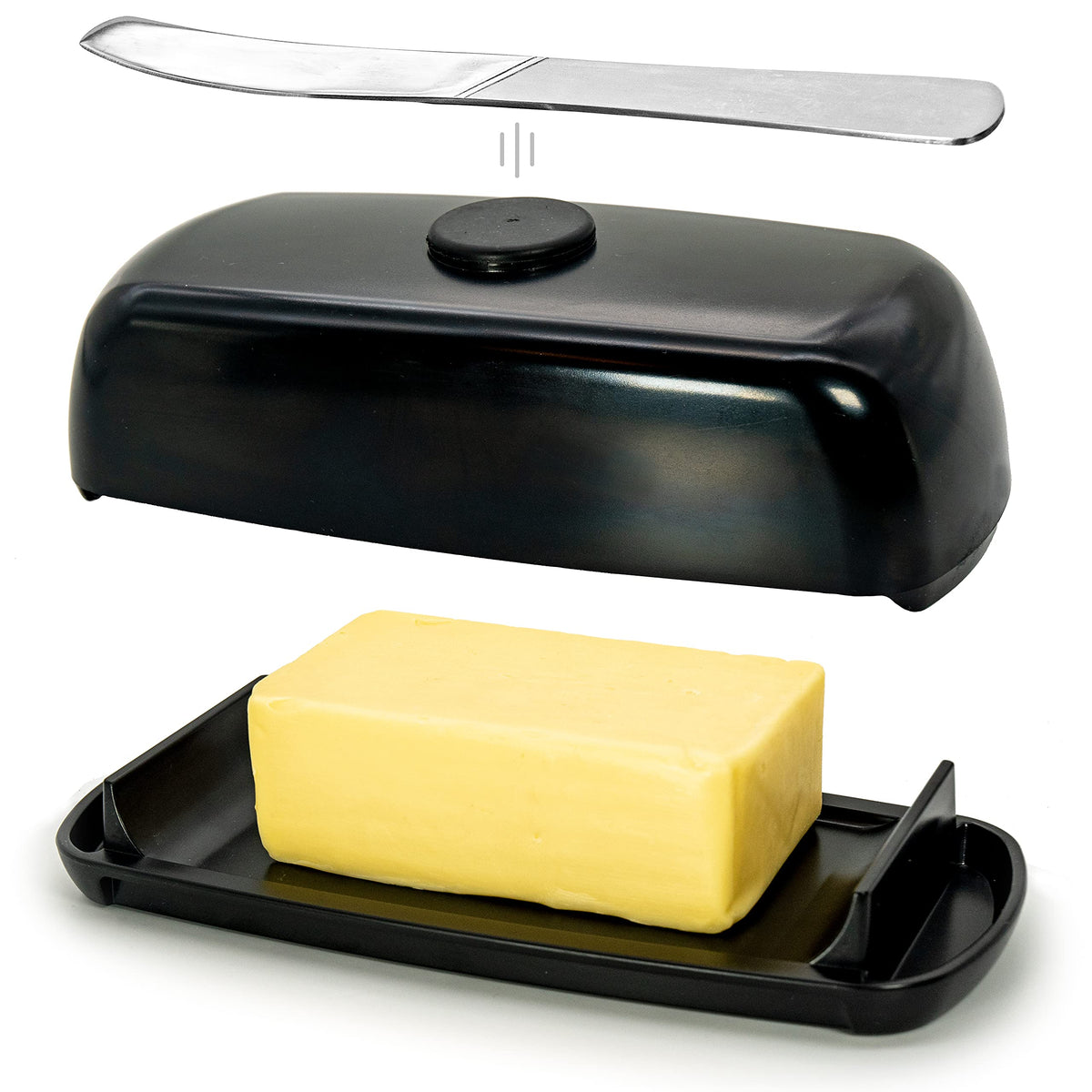 Butter Hub porta mantequilla extralargo con tapa magnética para un servicio práctico