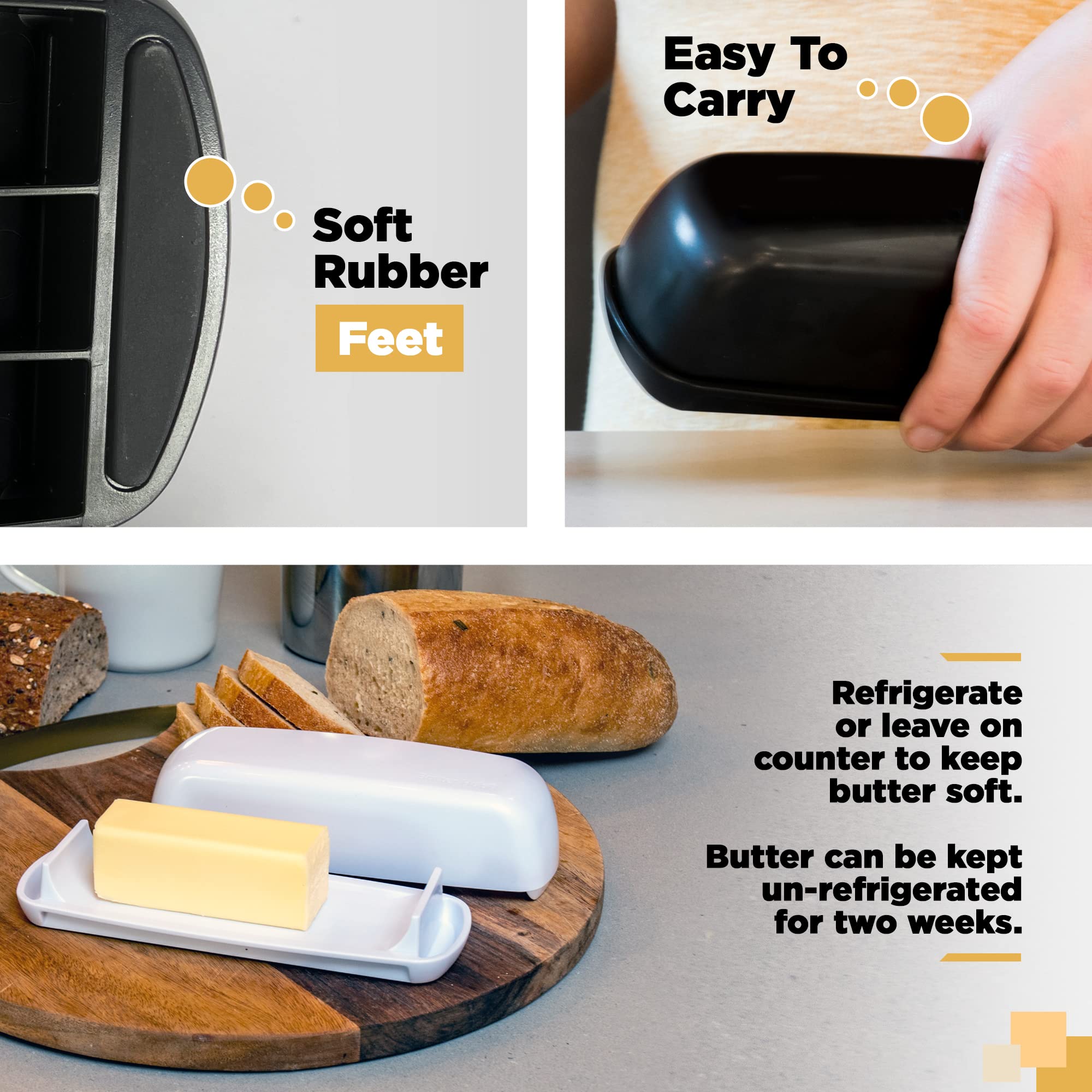 Butter Hub rampa deslizante facilita cortar y servir la mantequilla.