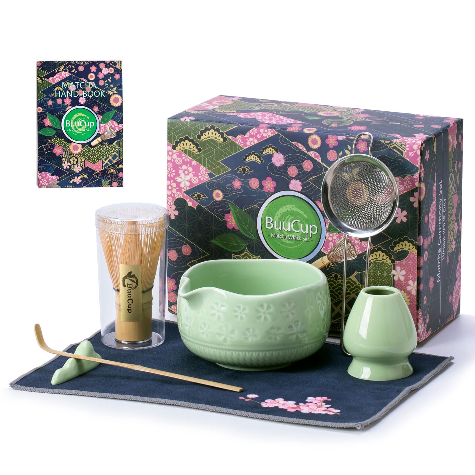 Buucup batidor matcha de bambú con 76 varillas para espuma suave