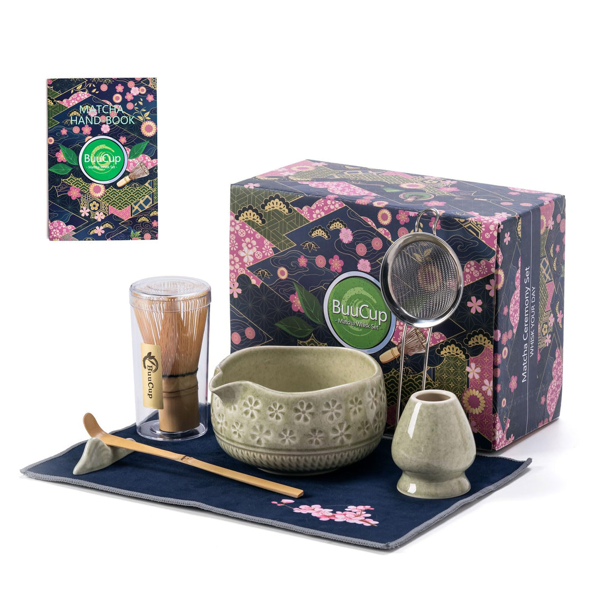Buucup chawan para matcha, tazón cerámico con interior esmaltado para fácil limpieza