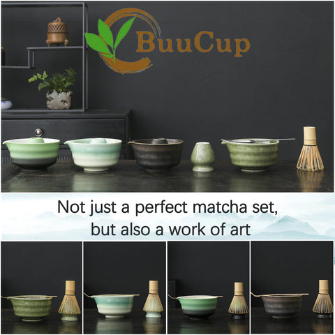 Matcha espumoso en tazón Buucup con textura sedosa