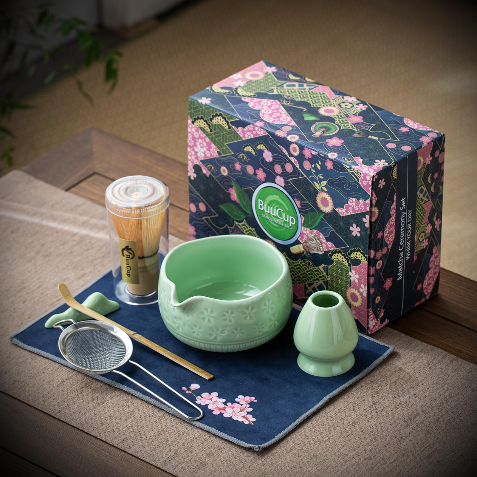 Buucup toalla de té con flores de cerezo, uso ceremonial diario