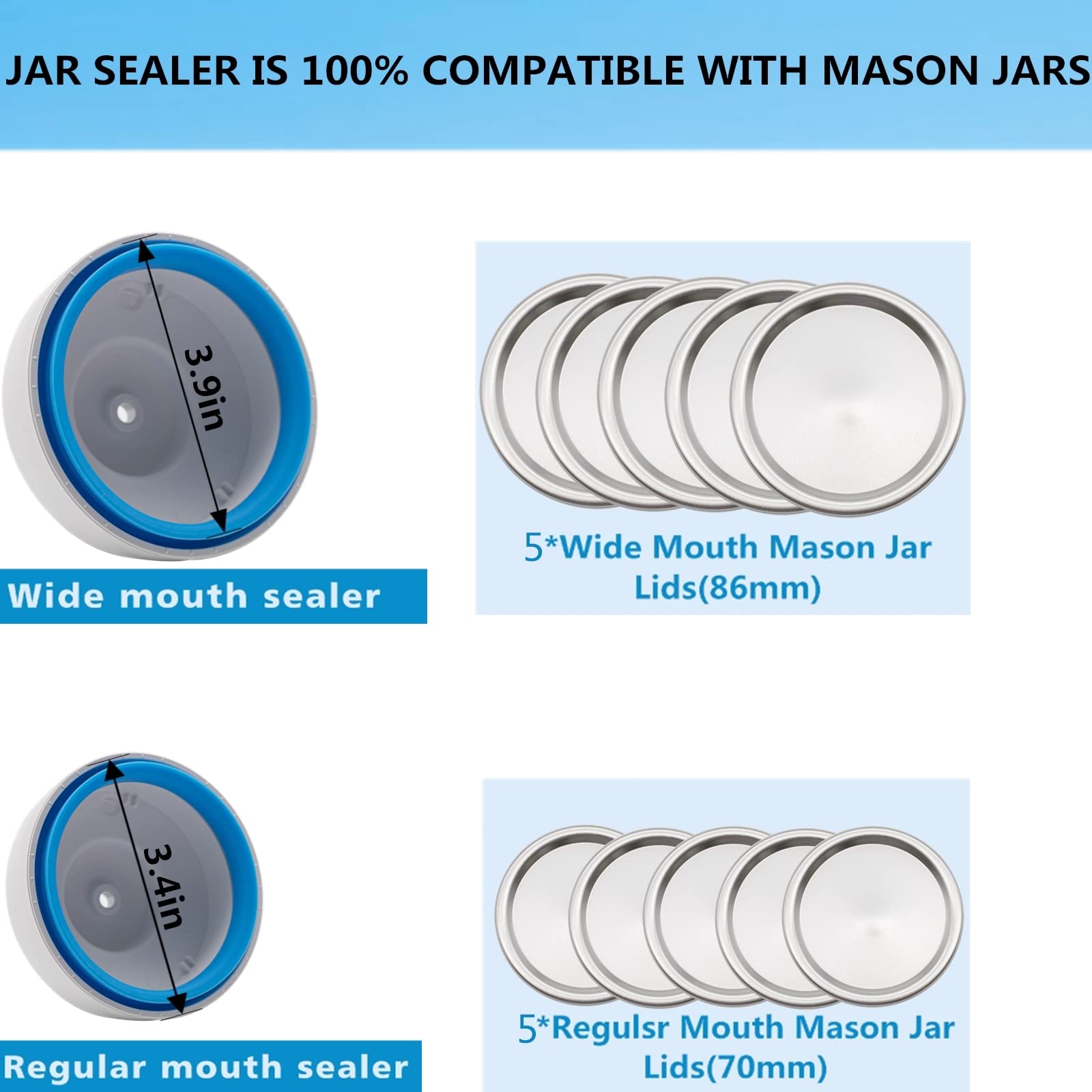 Abre tapas de aluminio BUVLIVU, compacto y durable para jarras Mason