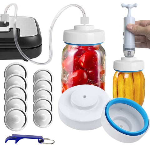 BUVLIVU selador de jarras Mason con kit completo para almacenamiento fresco