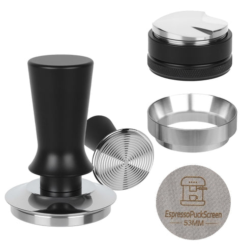 Compactador BUWILRQ para espresso 53mm, mejora la consistencia del prensado.