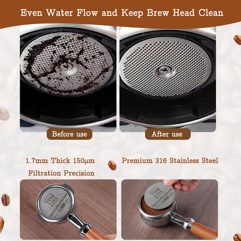 BUWILRQ compatibilidad 51mm con Delonghi Dedica y otros portafiltros.