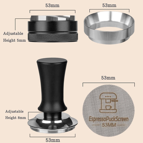 Compatibilidad BUWILRQ Breville 53–54mm, encaje seguro en varias máquinas.