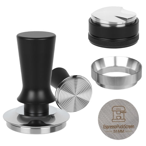BUWILRQ tampón espresso 51mm con resorte para extracción uniforme.