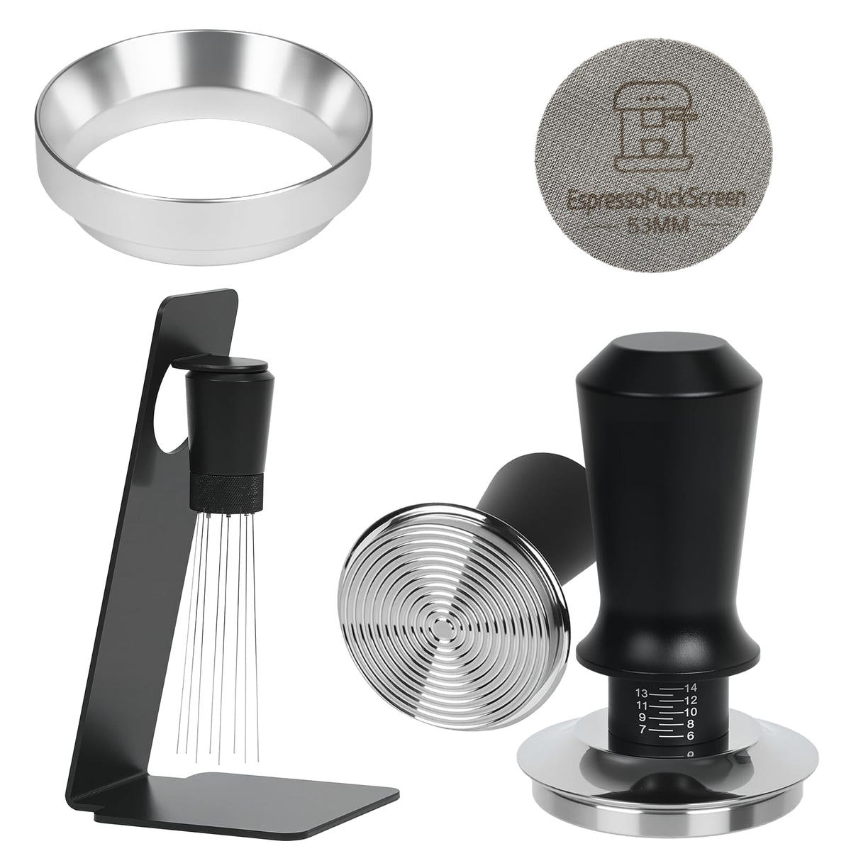 BUWILRQ 53mm tamper con doble muelle para extracción uniforme