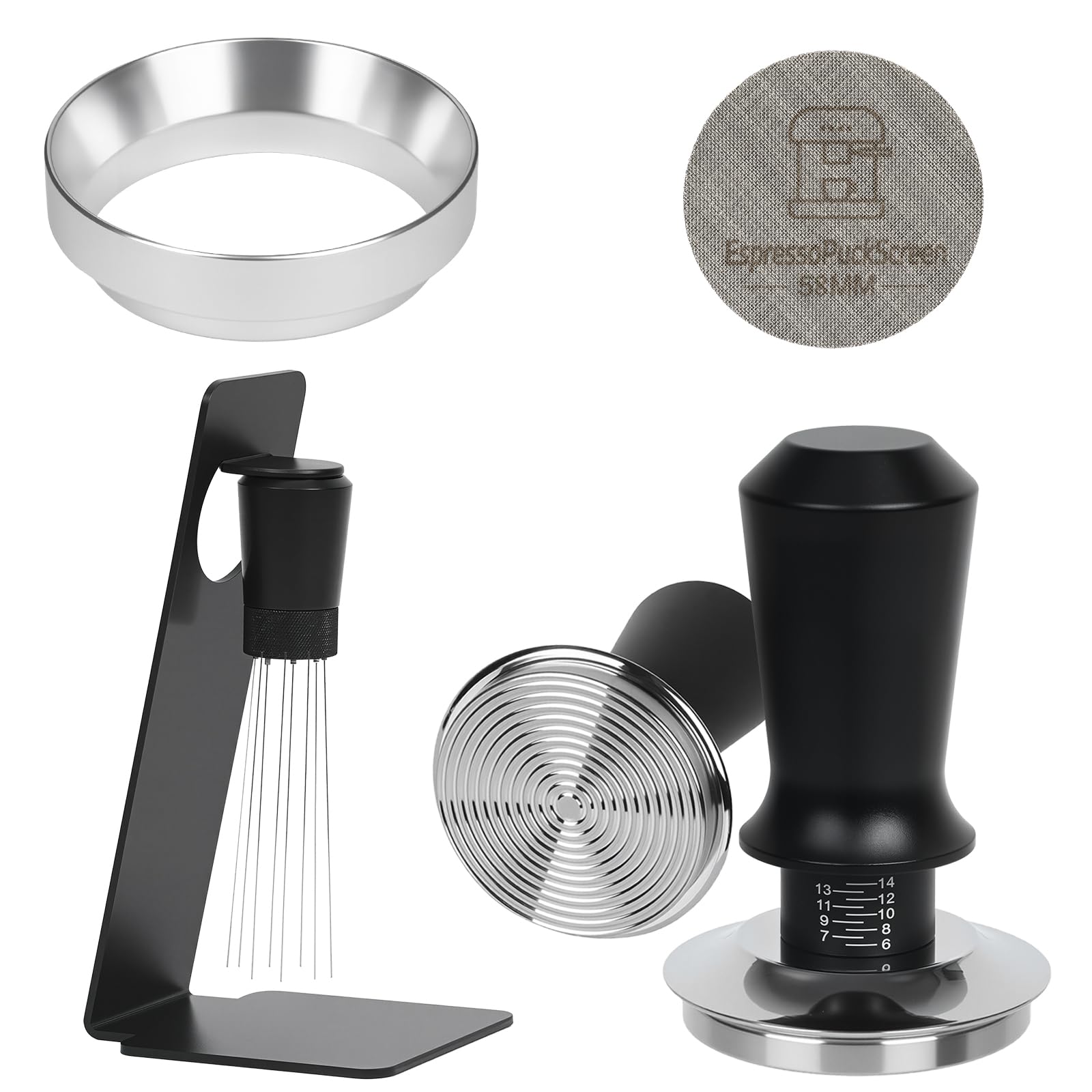 BUWILRQ prensa de espresso 58mm de doble resorte para extracción estable