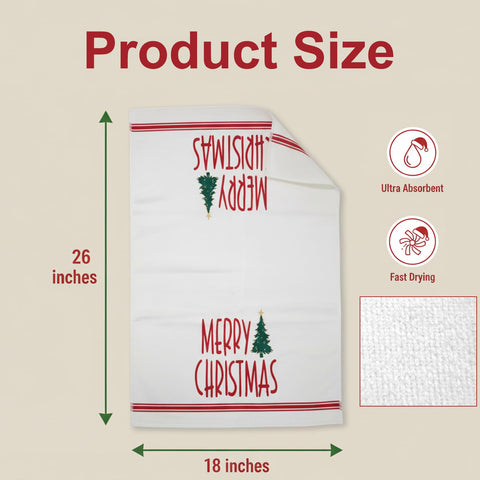 Toallas BuyaCraft con mensaje Feliz Navidad, útiles para secar utensilios y decorar.
