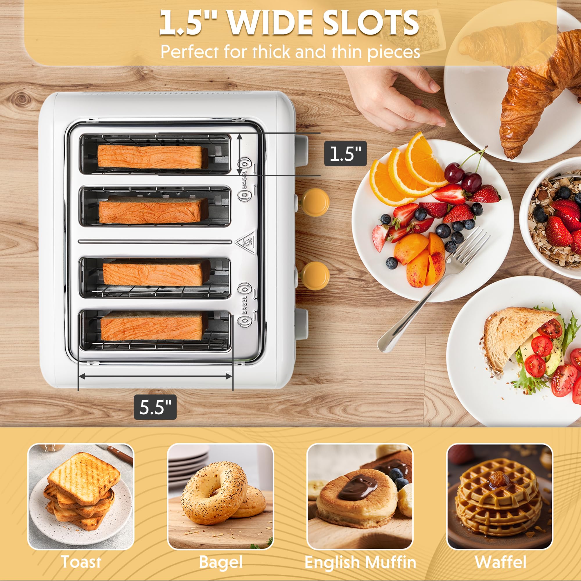 BUYDEEM DT640 función bagel y muffin para tostar lados opuestos