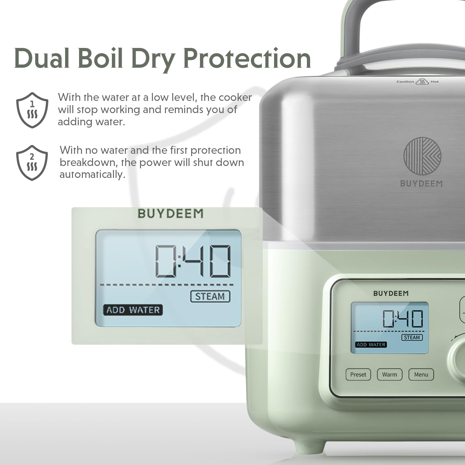 Panel de control digital de BUYDEEM G553 para un cocinado preciso