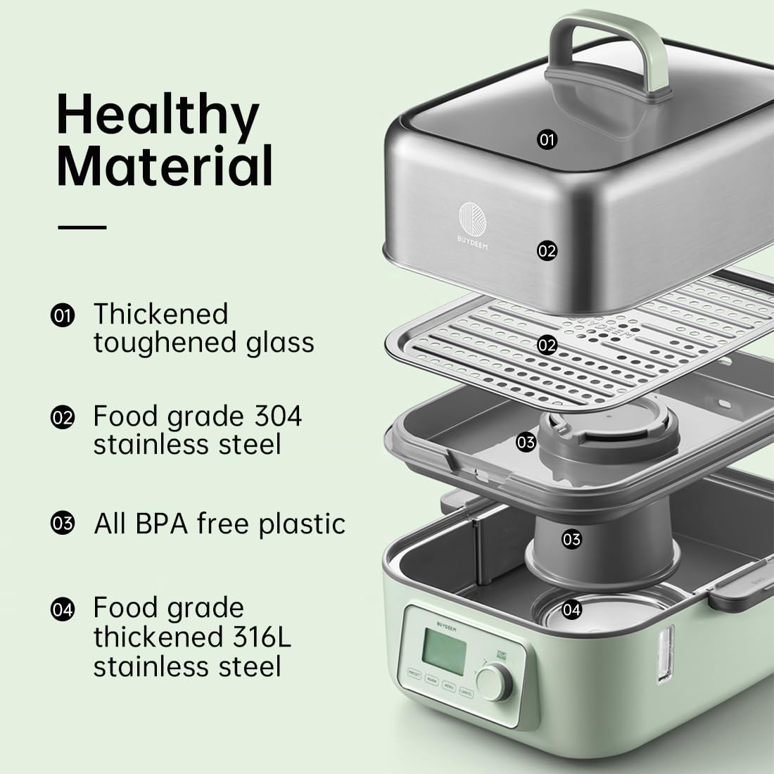 Buydeem G67US-A503 materiales seguros y acero inoxidable